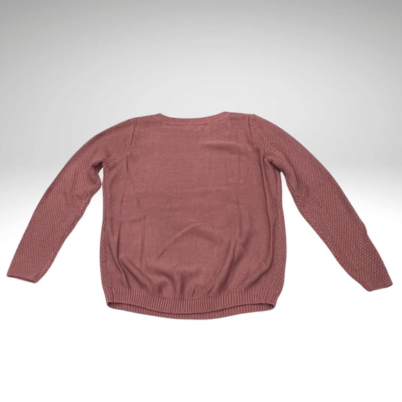 Croft Barrow Mixed Knit Pullover Sweater Crew Neck Dusty Rose Mauve Womens Med - Picture 6 of 9